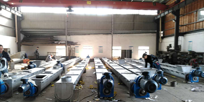 多套多個進料口U型無軸螺旋輸送機